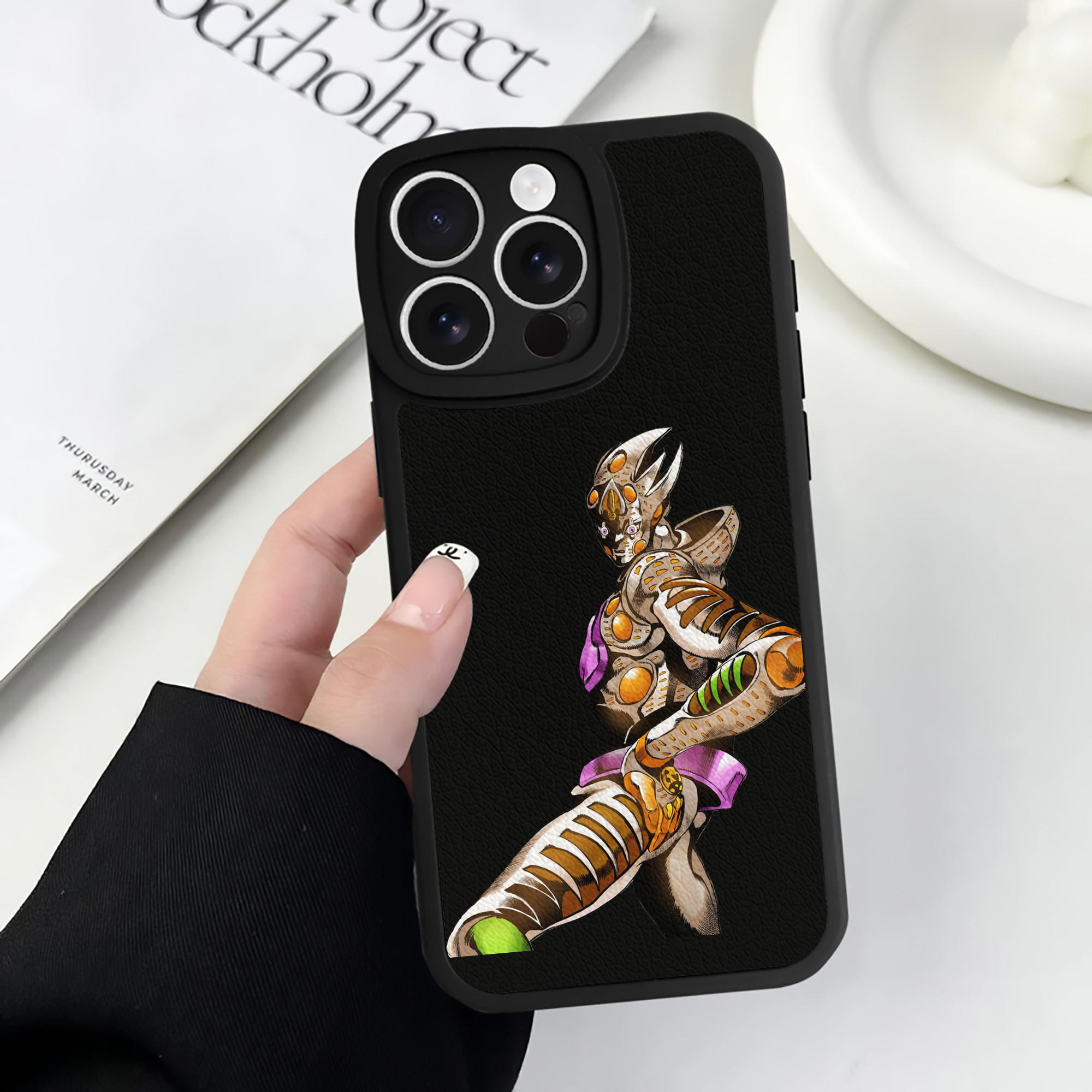 （画像用） ジョジョの奇妙な冒険 ジョルノ?ジョバァーナ JoJo's Bizarre Adventure Giorno Giovanna 【iPhone 16シリーズ対応】シリコンスマホケース（レザー調） 材質：シリコン